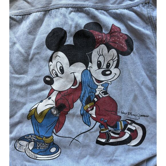 Rare Vintage 80s Mickey Jeans Walt Disney World Denim Jacket with Patches, L-XL - Picture 2 of 8